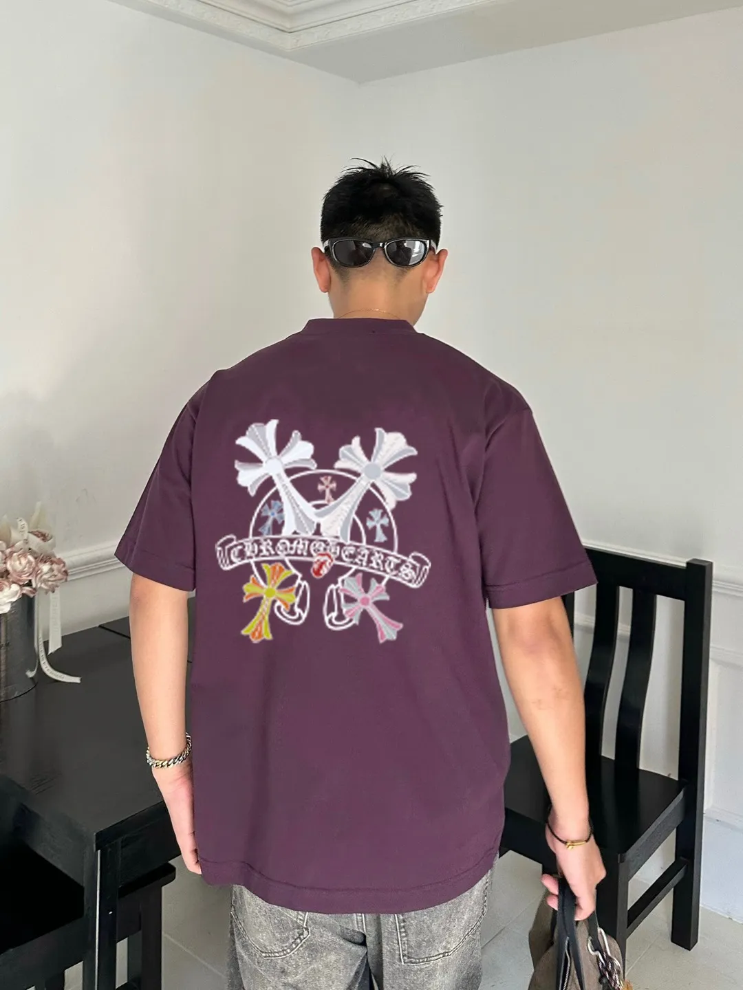 [CH ] 2026FW T LOGO Premium 26s Same Style ：Black White Purple Size：S M L XL 2XL